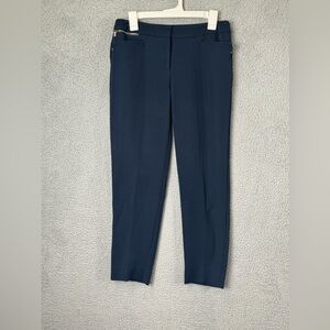Jones New York Pants Womens Pants 4 Blue Cropped Stretch Cotton Blend